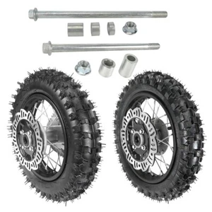 Pair of 10" Front & Rear Wheel 3.00-10 2.50-10 Tire Rim 12mm Axle for Pit Bike - Picture 1 of 12