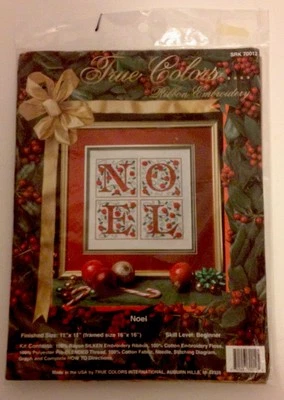 Kit de punto de cruz de Navidad colores verdaderos NOEL cinta bordado SRK 70012 nuevo  Foto 1 de 4