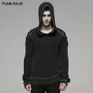 Punk Rave Vintage Hooded Sweater WM-052TMM - Picture 1 of 7