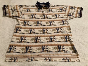 Tabasco Sportswear Polo SZ M Short Sleeve Collared Lobster Off White Polo Shirt - Picture 1 of 12