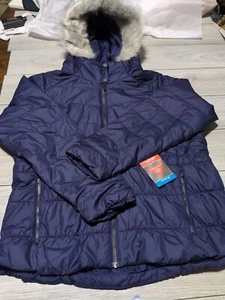 Columbia Womens Sparks Lake OMNI HEAT HOODED WINTER Jacket SZ Small NAVY BLUE - Picture 1 of 7