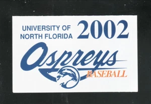 North Florida Ospreys--Horario de bolsillo de béisbol 2002--Cola - Imagen 1 de 2