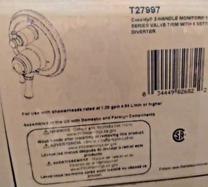 Delta T27997 Cassidy Traditional Valve Trim w 6-Setting Diverter Chrome - Picture 1 of 2