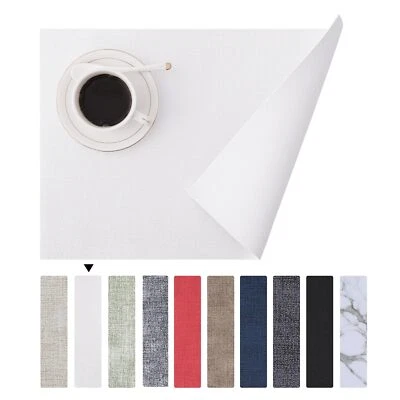 Faux Leather Heat Resistant Placemats for Dining Table Set of 6 Waterproof Wi... - Image 1 of 4