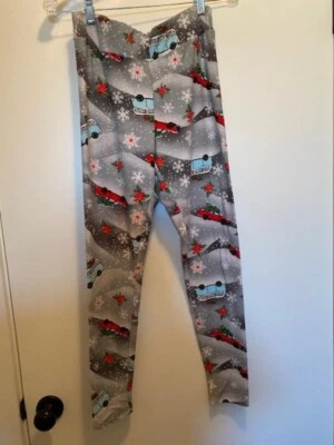 Christmas Leggings Junior Size M Soft Velour "VW Bus" - Image 1 of 2
