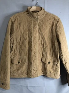 Eddie Bauer Corduroy Beige Jacket Boys Size XL Orange Inner - Picture 1 of 10