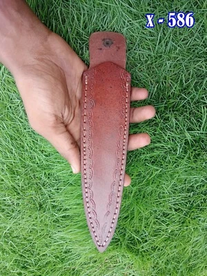 Handmade Dagger DoubleEdge Fixed blade Leather Sheath / Holster vertical Knife