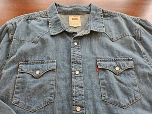 Camisa de Camionero Denim Vintage Levi's Jeans Perla A Presión Talla XL NUEVA - Imagen 1 de 11