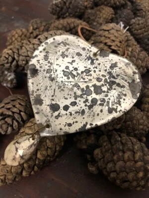 Addobbo albero di Natale Cuore specchio anticato - Immagine 1 di 2