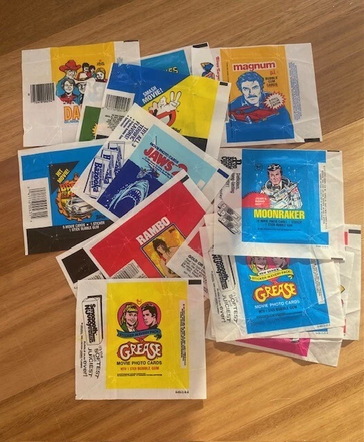 INDIVIDUAL MOVIE AND TV SHOW TRADING CARD EMPTY WAX WRAPPERS TOPPS DONRUSS - Image 1 of 1