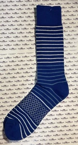 Men’s Cotton Dress Socks - Blue Striped Design- New Without Tags - Picture 1 of 1