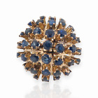 .14CT YELLOW GOLD BLUE SAPPHIRE CLUSTER DOME DRESS RING VAL $6900