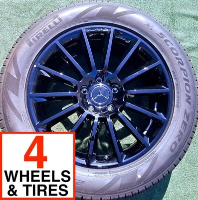 Factory Mercedes Benz Wheels Tires OEM AMG G550 Night Edition Black 20 inch Set - Image 1 of 4