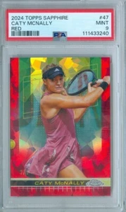 Caty McNally 2024 Topps Chrome Sapphire Red Refractor #3/5 Mint PSA 9 - Picture 1 of 2