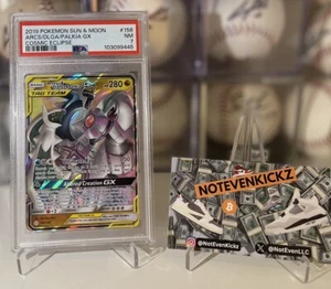 POKEMON 2019 Sun Moon Cosmic Eclipse ARCEUS DIALGA PALKIA GX #156 PSA 7 - Picture 1 of 1
