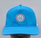 PUMA GOLF WOMENS SNAPBACK PATCH DRYCELL HAT IN Aquarius Lt. Blue AND WHITE 