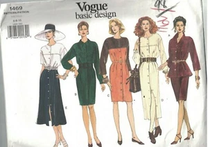 1469 UNCUT Vogue Sewing Pattern Misses Dress Top Tunic Skirt Basic Design OOP FF - Picture 1 of 2