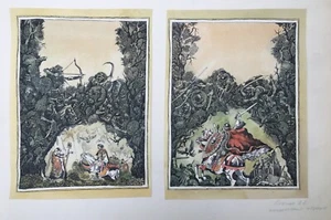 Watercolor Ink Painting Fairytail Military Litvinov A Original Home n1448AAA - Picture 1 of 6
