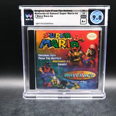 WATA 9.8 A+ Super Mario 64 Wave Race Official Soundtrack N64 New Sealed Mint - Image 1 of 2