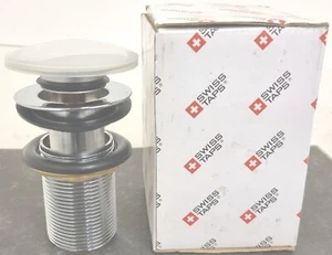Swiss Taps Chrome Basin Waste Pop UP Sprung Plug With Over Flow - Picture 1 of 4