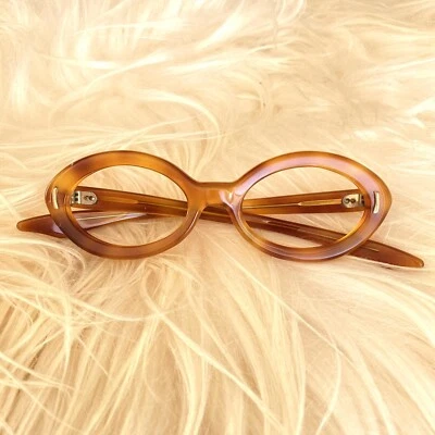 MCM Vintage 60s Orange Cat Eye Frame NOS Deadstock Eyeglasses Unused VTG Frames - Image 1 of 4