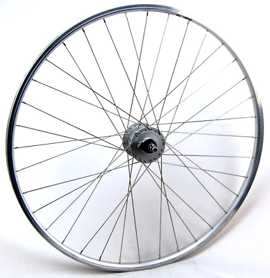 Laufrad 28 Zoll Alu Vorderrad FelgeYAK19 Nabendynamo Nexus DH-C3000-3N-NT Silber - Bild 1 von 3