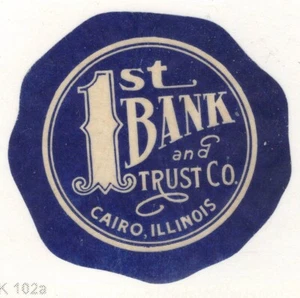Busta di sicurezza vintage sigillo-1st National Bank & Trust, Cairo Illinois MNH - Foto 1 di 1