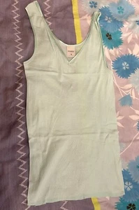 Hanro Soft Subtle Green Seamless V Neck Tank Top Size XS 8/10 - Picture 1 of 6