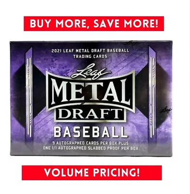 2021 Leaf Metal Draft Baseball Jumbo Box 10 AUTOS - Image 1 of 2
