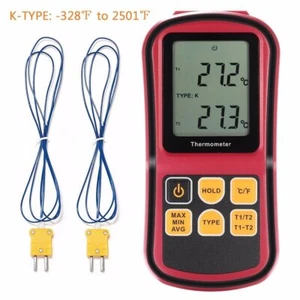 Handlich Digital Thermometer Dual Kanal K-Typ Thermoelement Temperatur Messgerät - Bild 1 von 12
