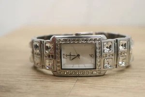 Fossil Watch Women Silver Tone Dial Bling Bracelet ES1512 New Bat 6.5" - Picture 1 of 6