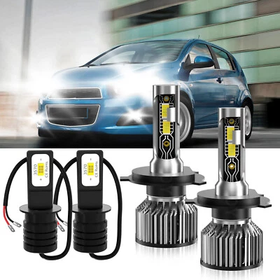For Chevrolet Aveo5 2009-2011 LED Headlight Bulb High Low Beam + Fog Light 6500K - Image 1 of 4