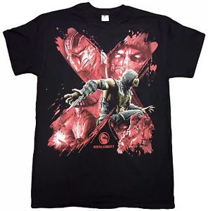 Mortal Kombat X Brush Stroke Montage Adult T-shirt -Official Movie Video Game T - Picture 1 of 1