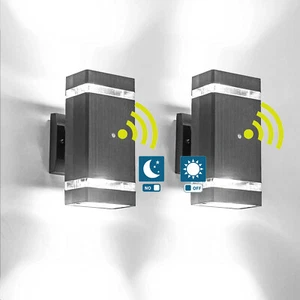 2 Pack 11W LED Dusk to Dawn Sensor Wall Light Fixture Outdoor Porh Lamp Balcony - Picture 1 of 12
