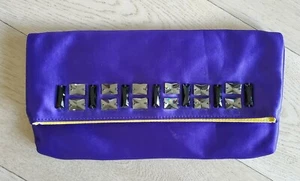 Juicy Couture Purple / Indigo Sateen Jade Jeweled Clutch; NWOT - Picture 1 of 4