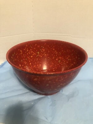 Rachel Ray Red Garbage Bowl Confetti Melamine Non-Slip Base Mixing - Image 1 of 4