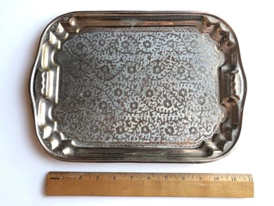 Gorgeous Vintage Silver Plated Florentine Design Platter  - Image 1 of 3