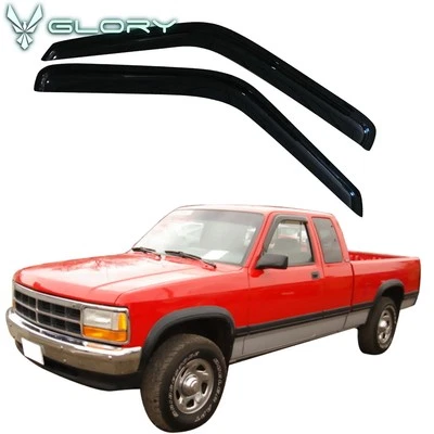 Fits 87-96 Dodge Dakota Acrylic Window Visors Guard Rain Deflector 2PCS - Image 1 of 4