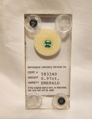 GLS Certified Natural Columbian Emerald 0.97 Ct Loose Gemstone Cert:583340 - Image 1 of 4