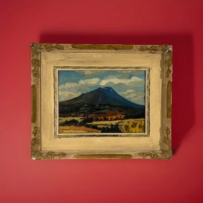 1939  Japanese Antique Landscape Oil Painting Vintage Art decor - Image 1 of 4