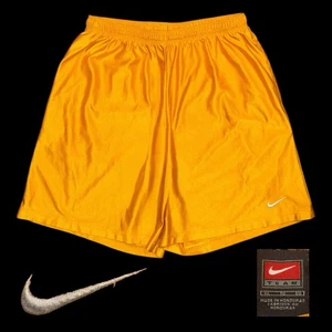 Vintage Y2K NIKE TEAM gelb Baggy glänzend Kordelzug Basketball Shorts Größe XL - Bild 1 von 1