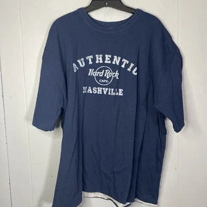 Vintage 90s Hard Rock Cafe T Shirt Reversible XL XG Navy Grey Y2K 26x29 - Picture 1 of 9