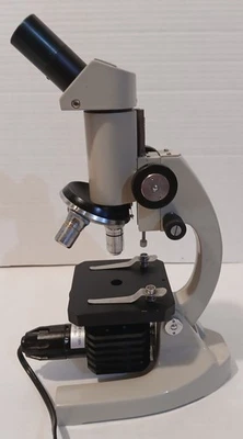 Vtg Boreal SKope Old School Microscope • Working Lamp • 4x 10x 40x - Image 1 of 4