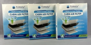 (3) Femota MERV 13 Cabin Air Filter Activated Carbon HCF10562S Select Models New - Picture 1 of 7