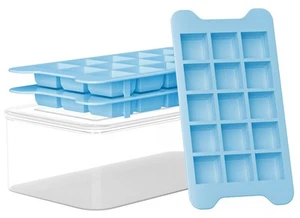 Ice Cube Tray for Freezer with Bin: Easy Release Ice Cube Maker with Covered ... - Picture 1 of 7