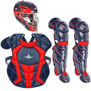 All-Star System7 Axis Travel Team NOCSAE Youth Catcher's Package - Navy/Scarlet - Picture 1 of 1