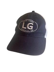 Lake Gage Angola IN Embroidered Trucker Hat Cap America Navy & White Adjustable - Picture 1 of 6