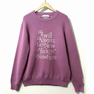 NYON New York Or Nowhere Sweater Unisex Crew Neck Rose Pink Size Large - Picture 1 of 14