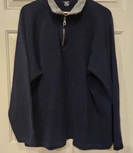 Covington Blue and Gray Mens Ribbed Long Sleeve Zipper Shirt Size XXL/2XG 50-52 - Picture 1 of 5