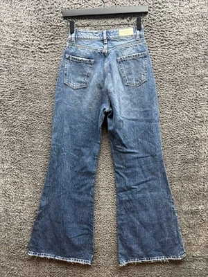 Pantalones de mezclilla acampanados de tiro alto Icon Denim Desi azul lavado medio para mujer talla 24 nuevos con etiquetas Foto 1 de 4